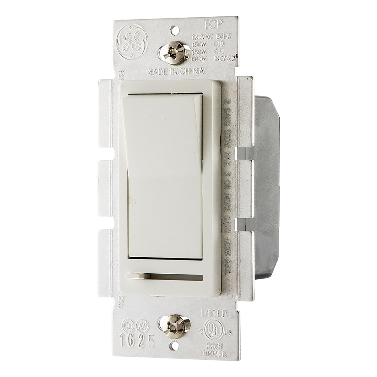 GE Rocker On/Off Dimmer, White