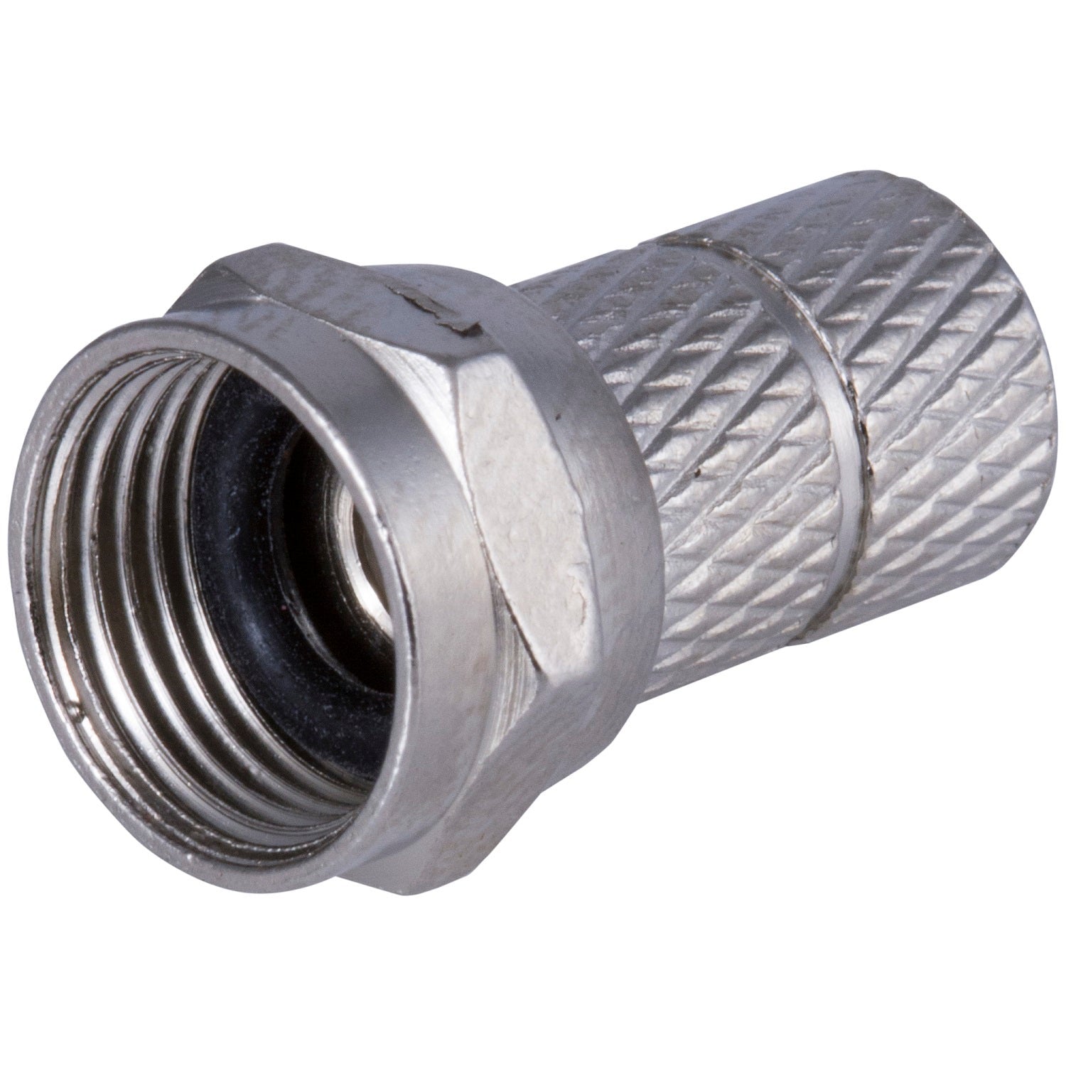 GE RG59 Twist-On F Connectors, Silver, 2 Pack
