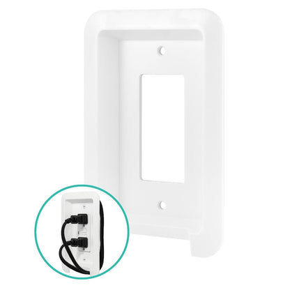Cordinate Cord-Wrap Single Rocker Light Switch Wall Plate, White