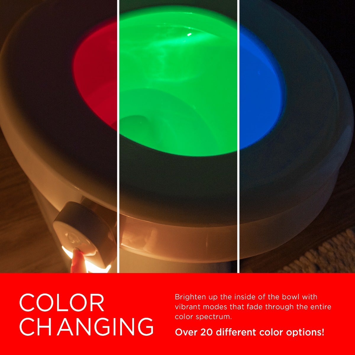 UltraPro Color Changing Motion Sensing LED Toilet Clip Light, 3 Pack, White