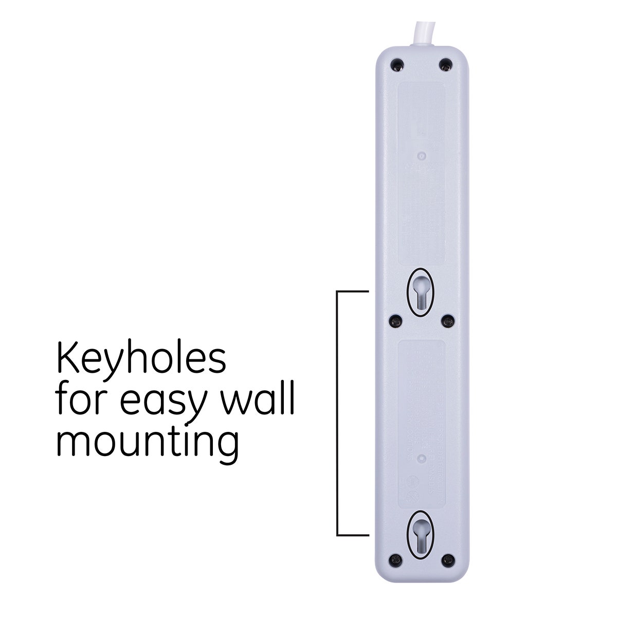 GE 6-Outlet 2ft. Surge Protector, White