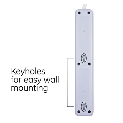 GE 6-Outlet 2ft. Surge Protector, White
