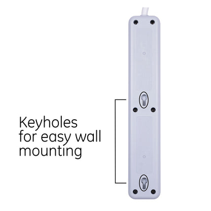 GE 6-Outlet 2ft. Surge Protector, White