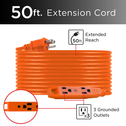 GE UltraPro 50ft. Outdoor Extension Cord, Orange