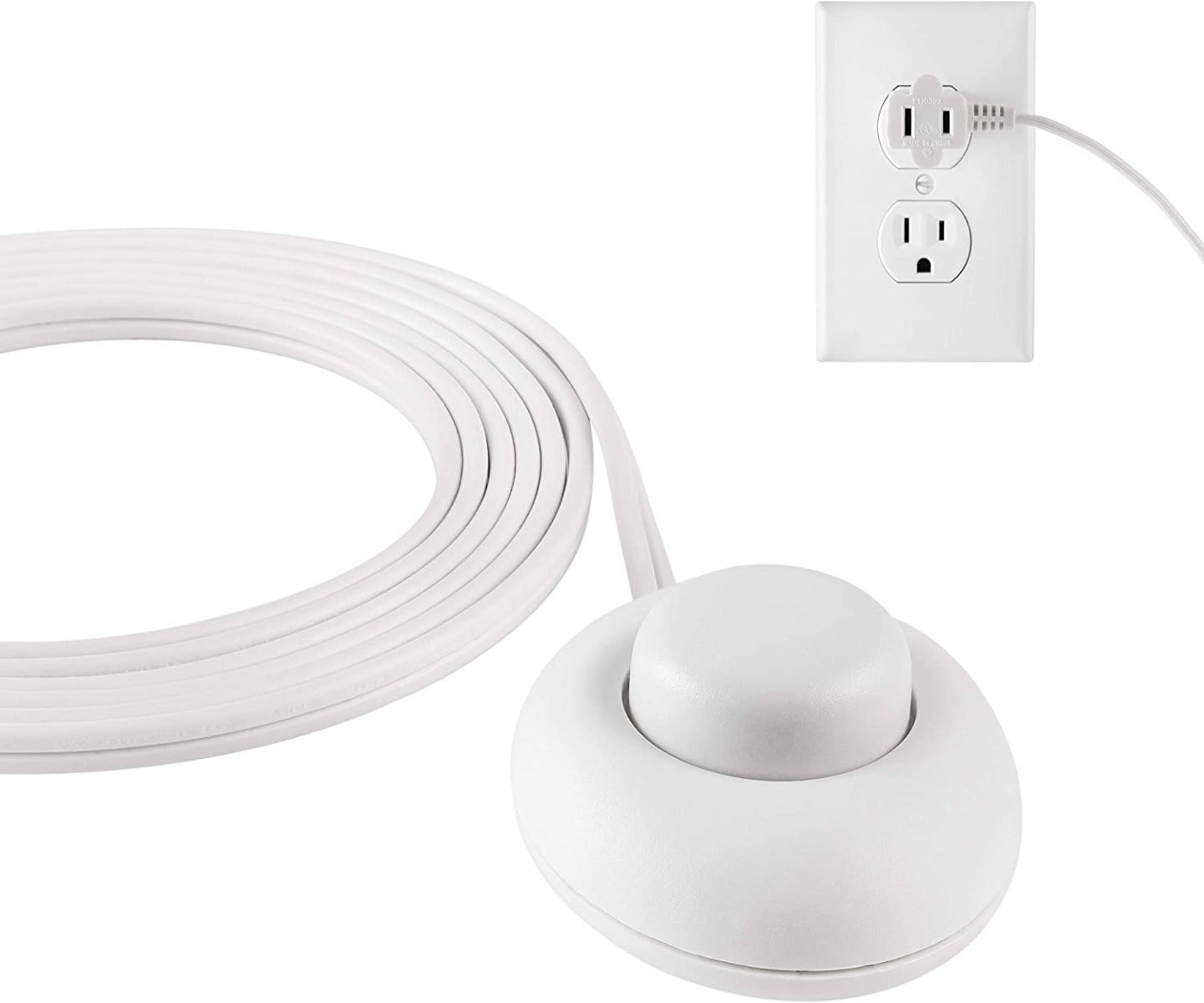 Philips 1-Outlet 9ft. Extension Cord with Foot Switch, White