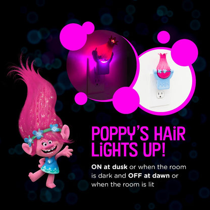 Trolls Projectables LED Light Sensing Night Light, Poppy Figure