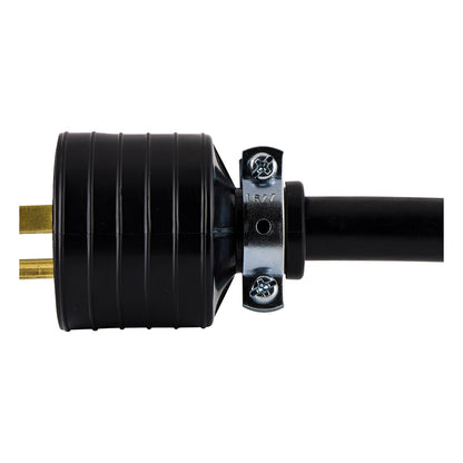 GE Heavy Duty Grounding Plug with Metal Clamp, Black