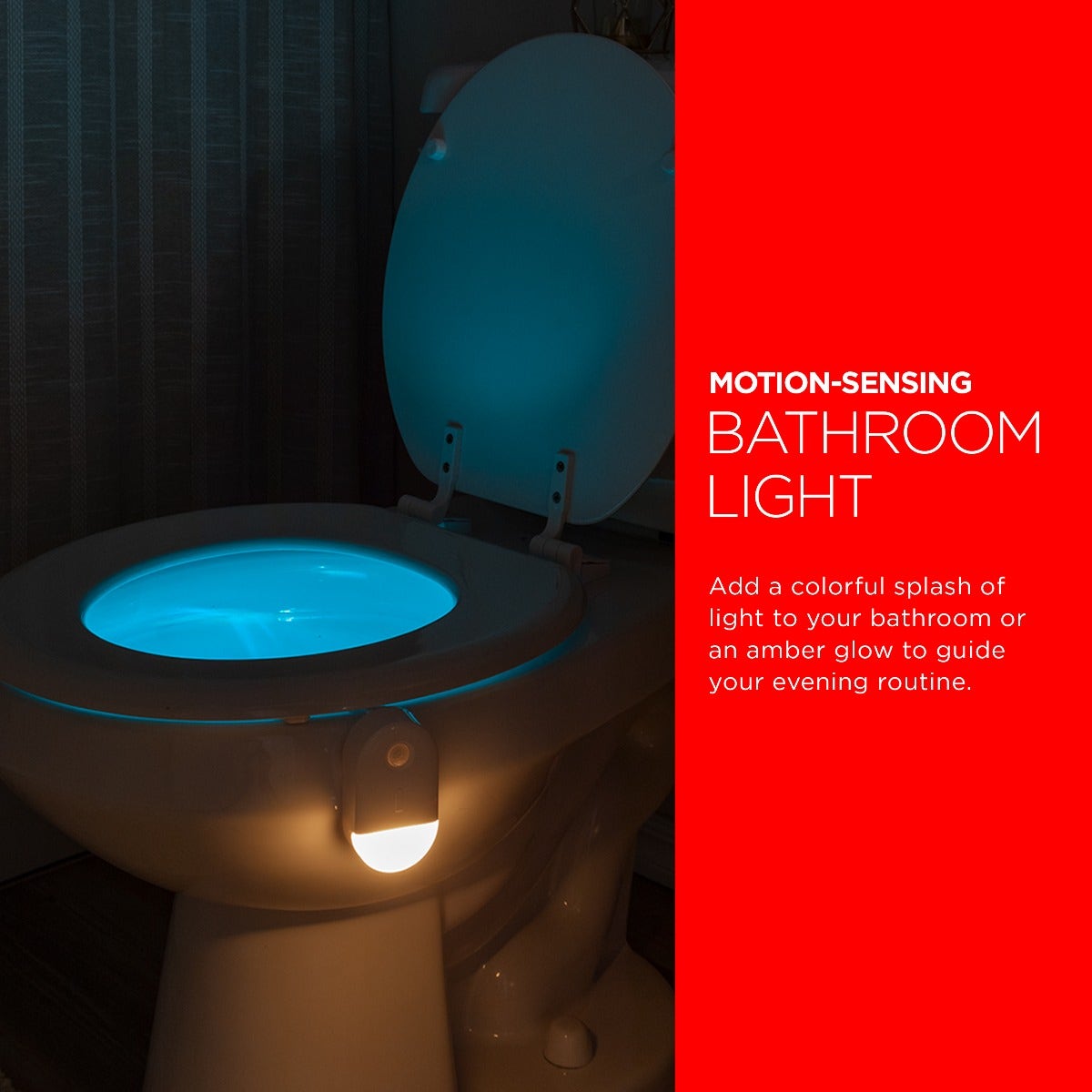 UltraPro Color Changing Motion Sensing LED Toilet Clip Light, 3 Pack, White