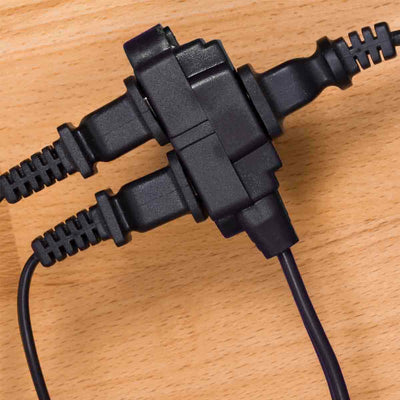 GE 3-Outlet 15ft. Extension Cord with Twist-to-Close Outlets, Black