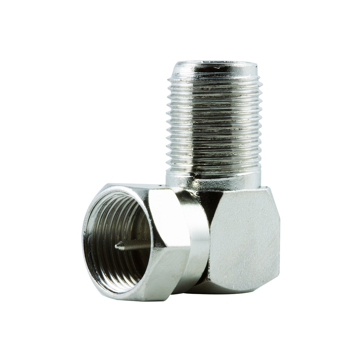 GE Right-Angle F Connector, Silver