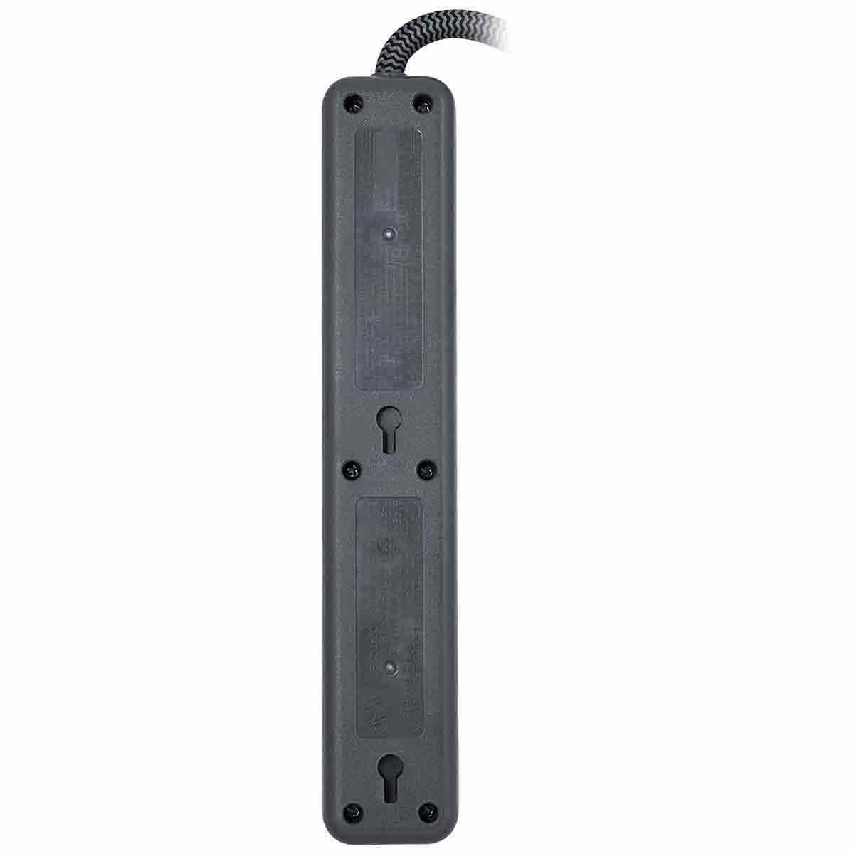 GE 6-Outlet 6ft. Surge Protector with Braided Cord, Black