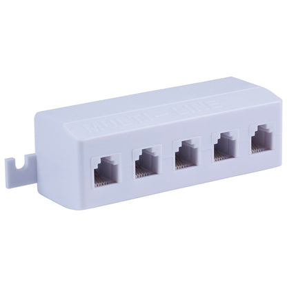 Power Gear 5-Jack Phone Line Splitter, White