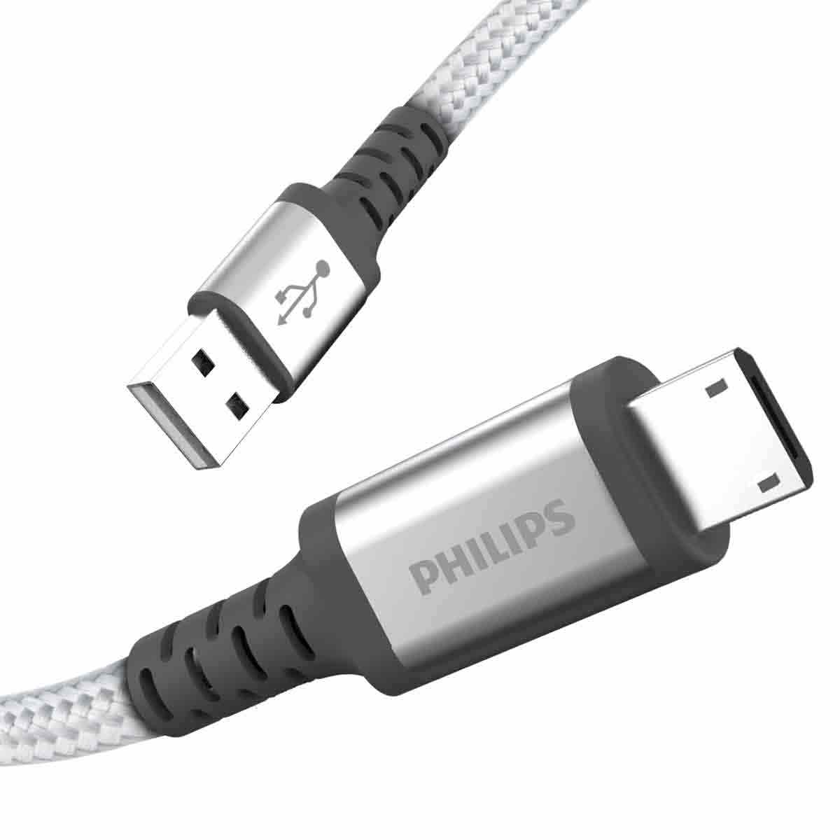 Philips 3ft. USB-A to Micro USB Charging Cable, Silver