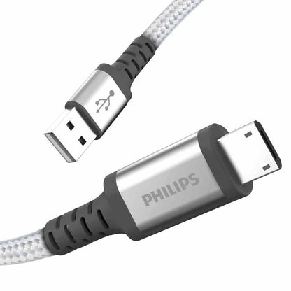 Philips 6ft. USB-A to Micro USB Braided Charging Cable, Silver