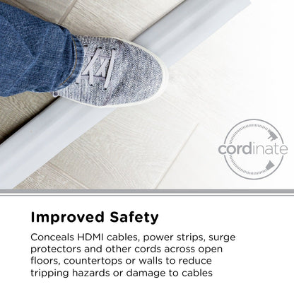 Cordinate 6ft. Cable Management Cord Cover, Gray