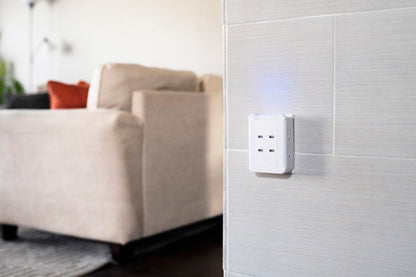 GE 4-Outlet 4-USB Surge Tap with Eye Indicator, White