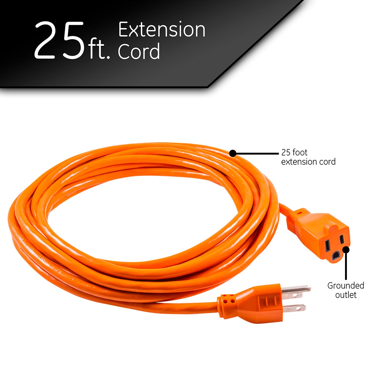 GE UltraPro 25ft. Outdoor Extension Cord, Orange