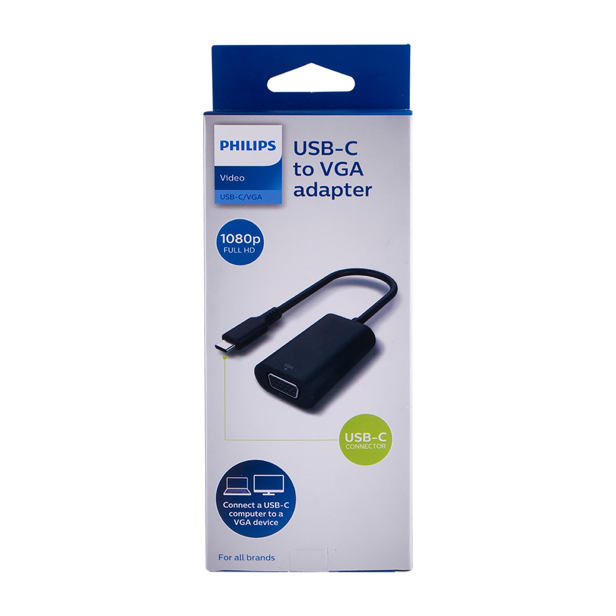 Philips USB-C to VGA Adapter, Black