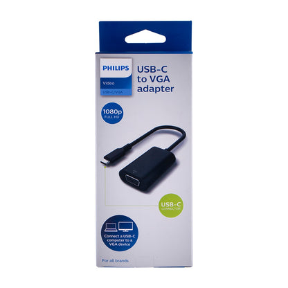Philips USB-C to VGA Adapter, Black
