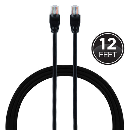 GE 12 ft. Cat 5e Ethernet Cable, Black