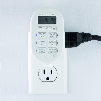 myTouchSmart Indoor Plug-In SunSmart Digital Timer, White