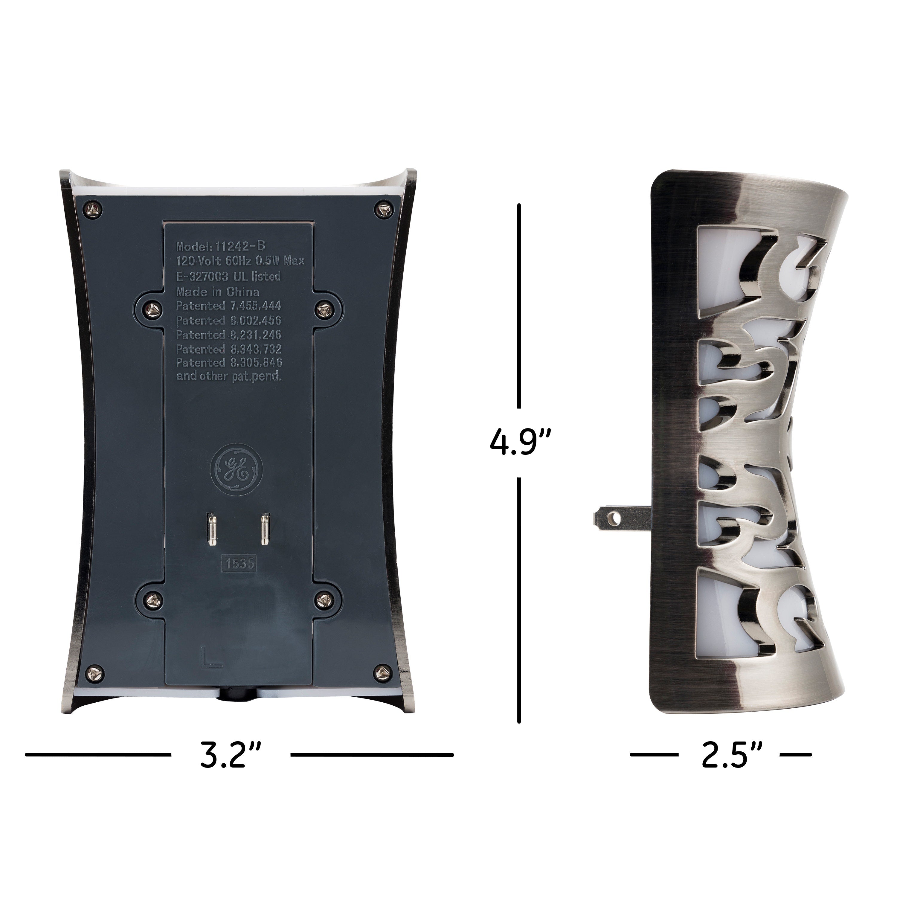 GE CoverLite Light Sensing LED Night Light, Brushed Nickel