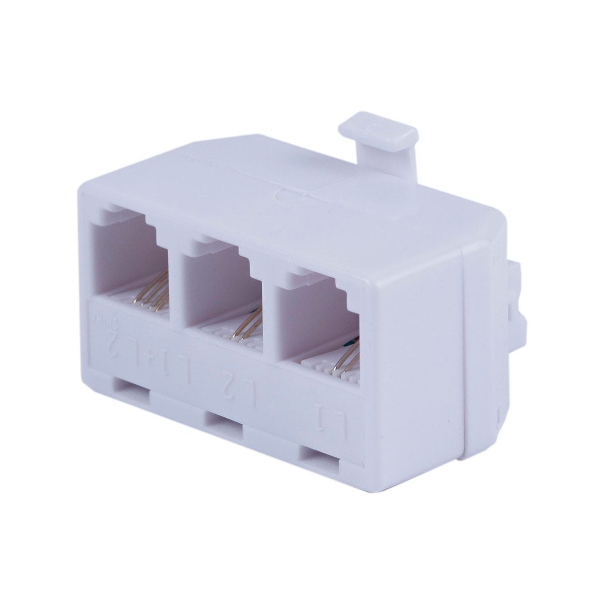Power Gear 2-Line In-Wall Telephone Triplex Adapter, RJ11, White