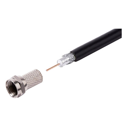 GE RG6 Twist-On F Connectors, Silver, 2 Pack