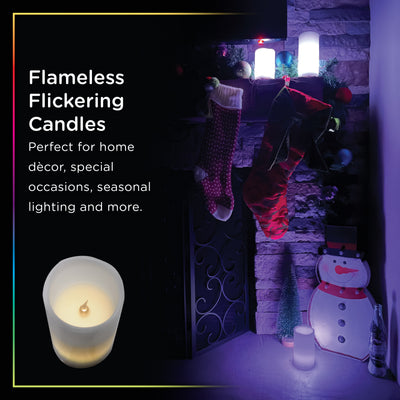Enbrighten Battery Operated Color-Changing Flameless Flickering LED Candles, 3 Piece Set