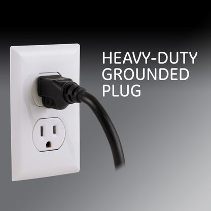 GE 4-Outlet 2-USB 3ft. Surge Protector With Twist-To-Close Safety Covers, Black