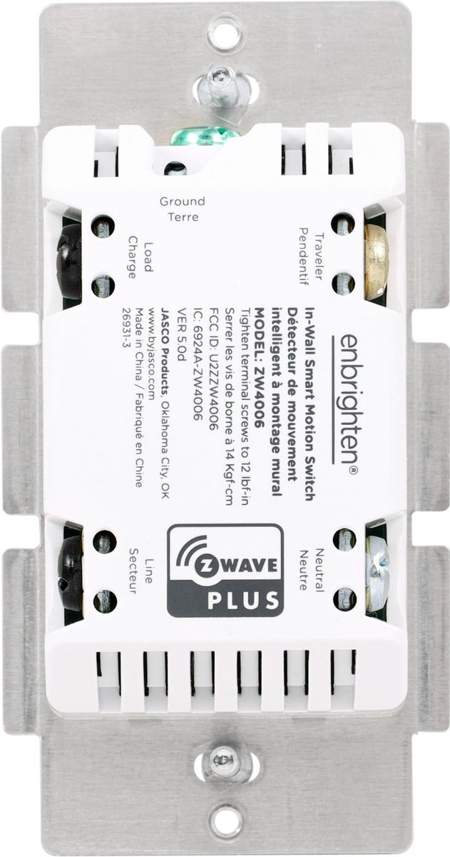 Enbrighten Z-Wave In-Wall Smart Motion Switch, White/Almond