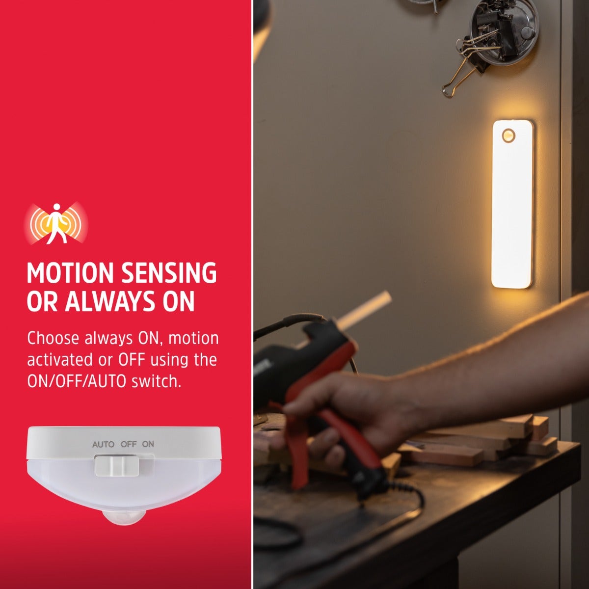 Energizer Rechargeable Motion-Sensing Light Bar, White