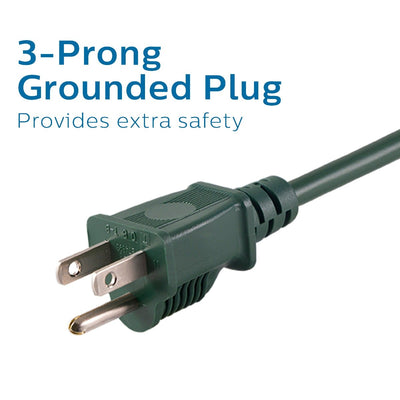 Philips 3-Outlet 25ft. Outdoor Extension Cord with Power Block, Green