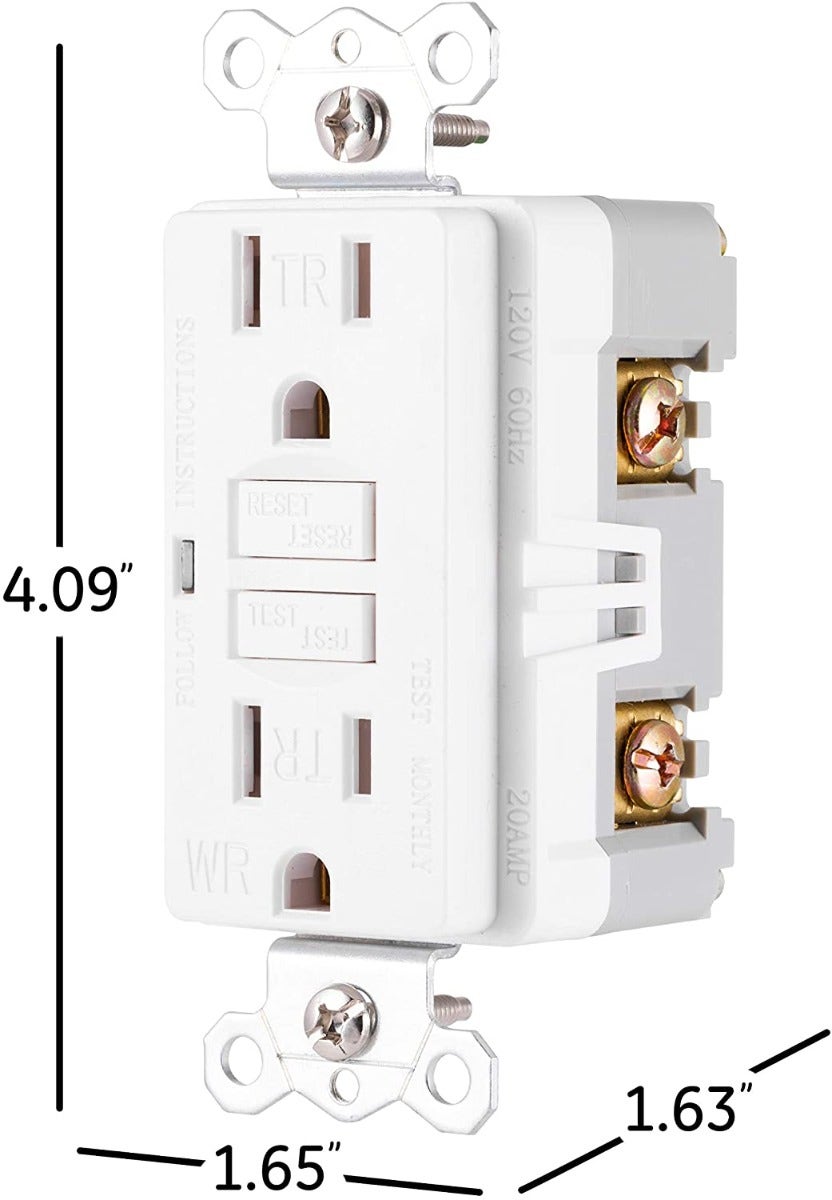 GE GFCI Tamper and Weather Resistant Receptacle , White