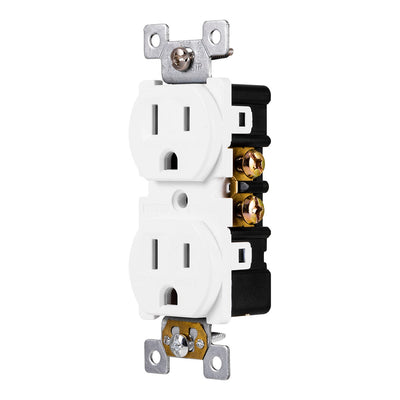 GE Grounding Duplex Tamper Resistant Safety Outlet, White