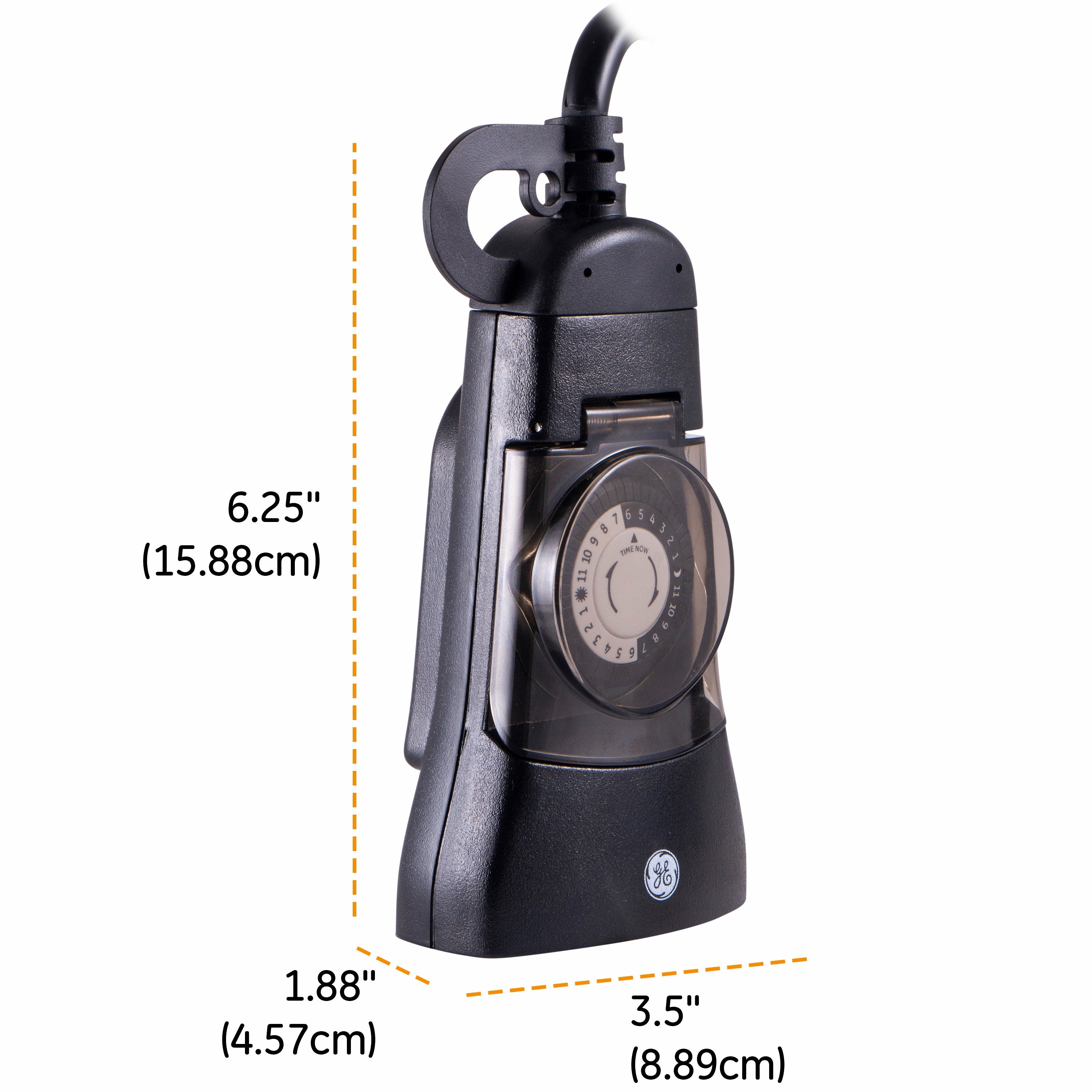 GE Indoor/Outdoor 24-Hour Programmable Mechanical Timer, 2 Pack, Black