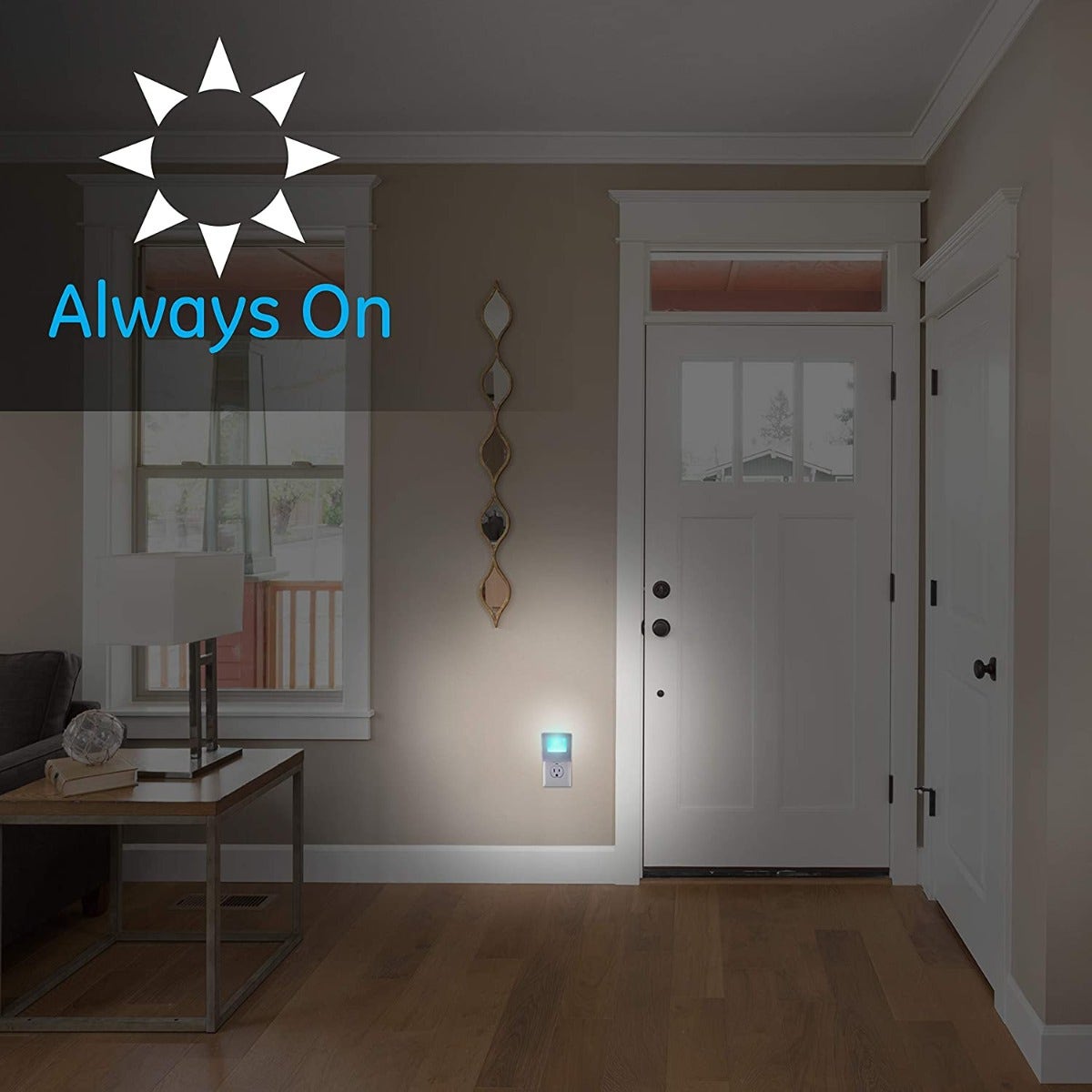 GE Flat Panel Always On LED Night Light, White