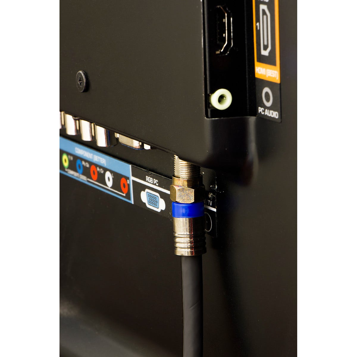 GE Pro 25ft. Quad-Shield RG6 Coaxial Cable, Black