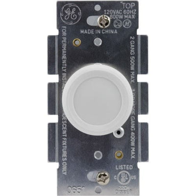 GE Push On/Off Dimmer, White/Almond
