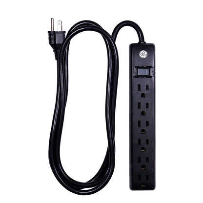 GE 6-Outlet 6ft. Power Strip, Black
