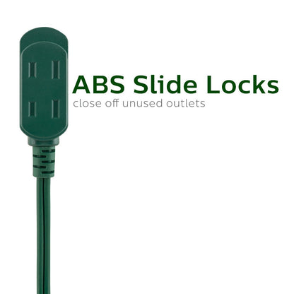 Philips 3-Outlet 15ft. Extension Cord with Flat Plug, Green