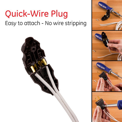 GE Quick Wire Plug, 2 Pack, Brown