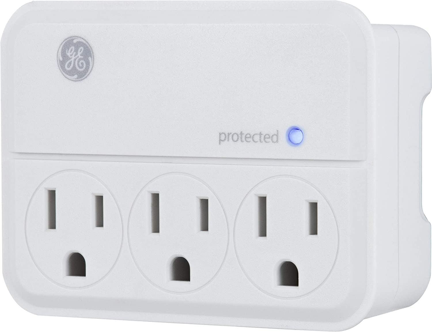 GE 3-Outlet Wall Tap with Surge Protection, White