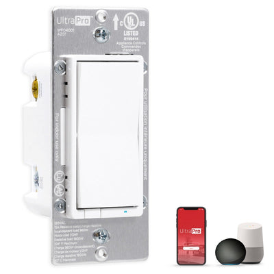 UltraPro WiFi In-Wall Smart Dimmer With QuickFit™ And SimpleWire™, White