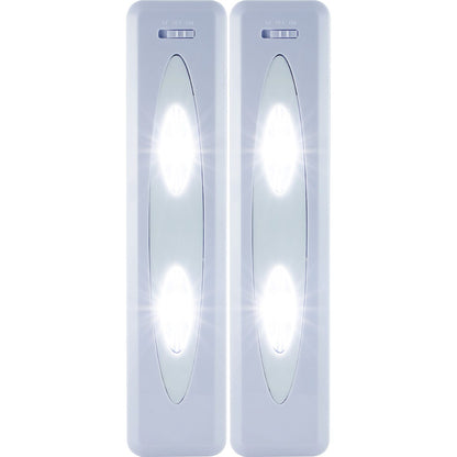 GE Battery Operated LED Light Bars with Remote, White, 2 Pack