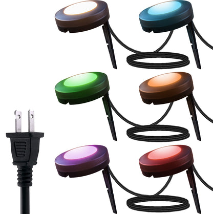 UltraPro Seasons Color-Changing LED Landscape Lights, 6 Pucks, 50ft. Black Cord