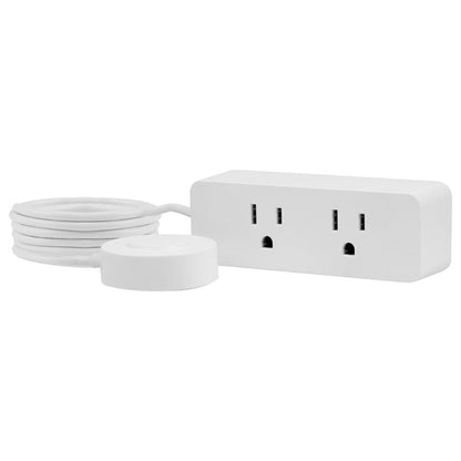 UltraPro Plug-In 2-Outlet WiFi Smart Plug with Push Button, White