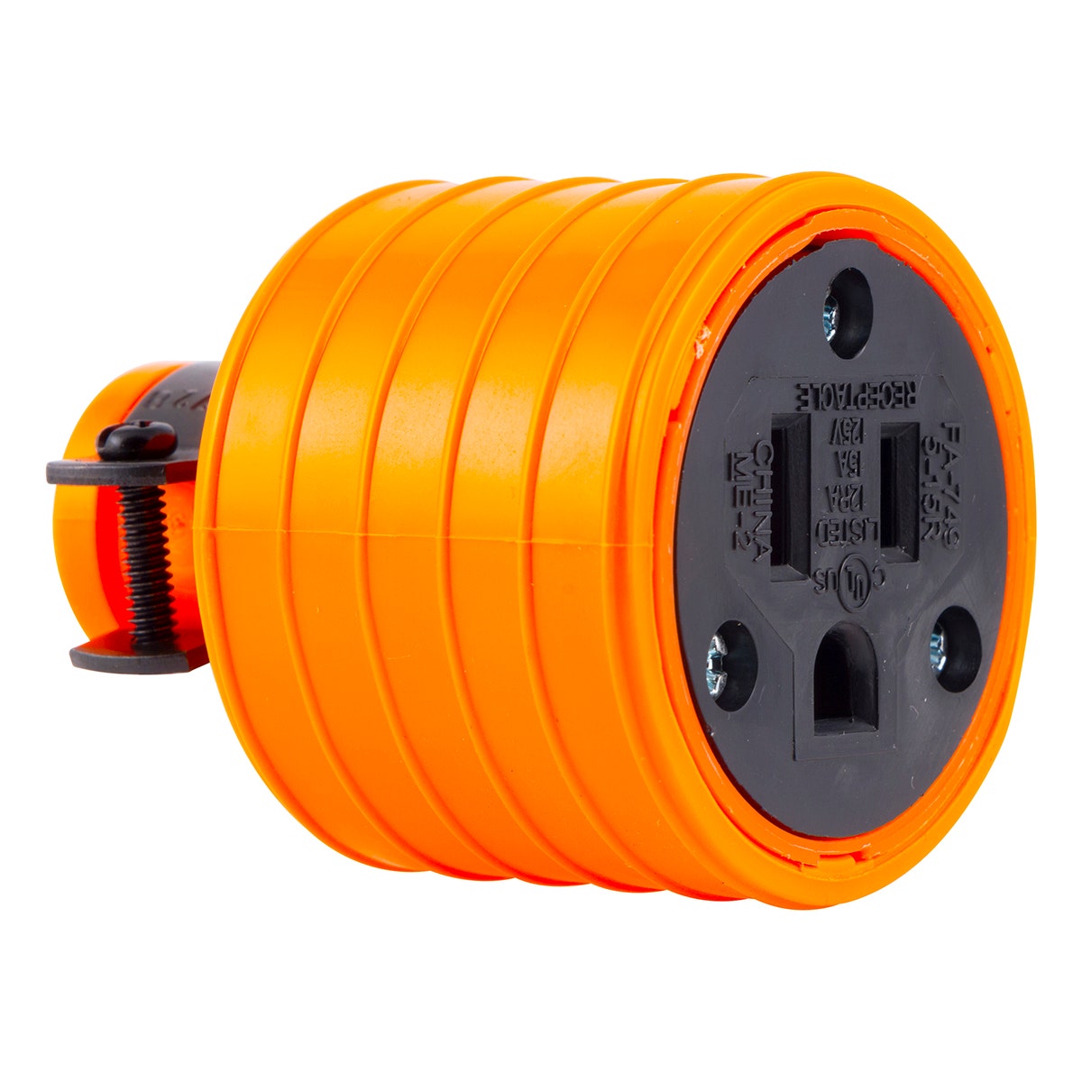 GE Heavy Duty Grounding Connector with Metal Clamp, Orange
