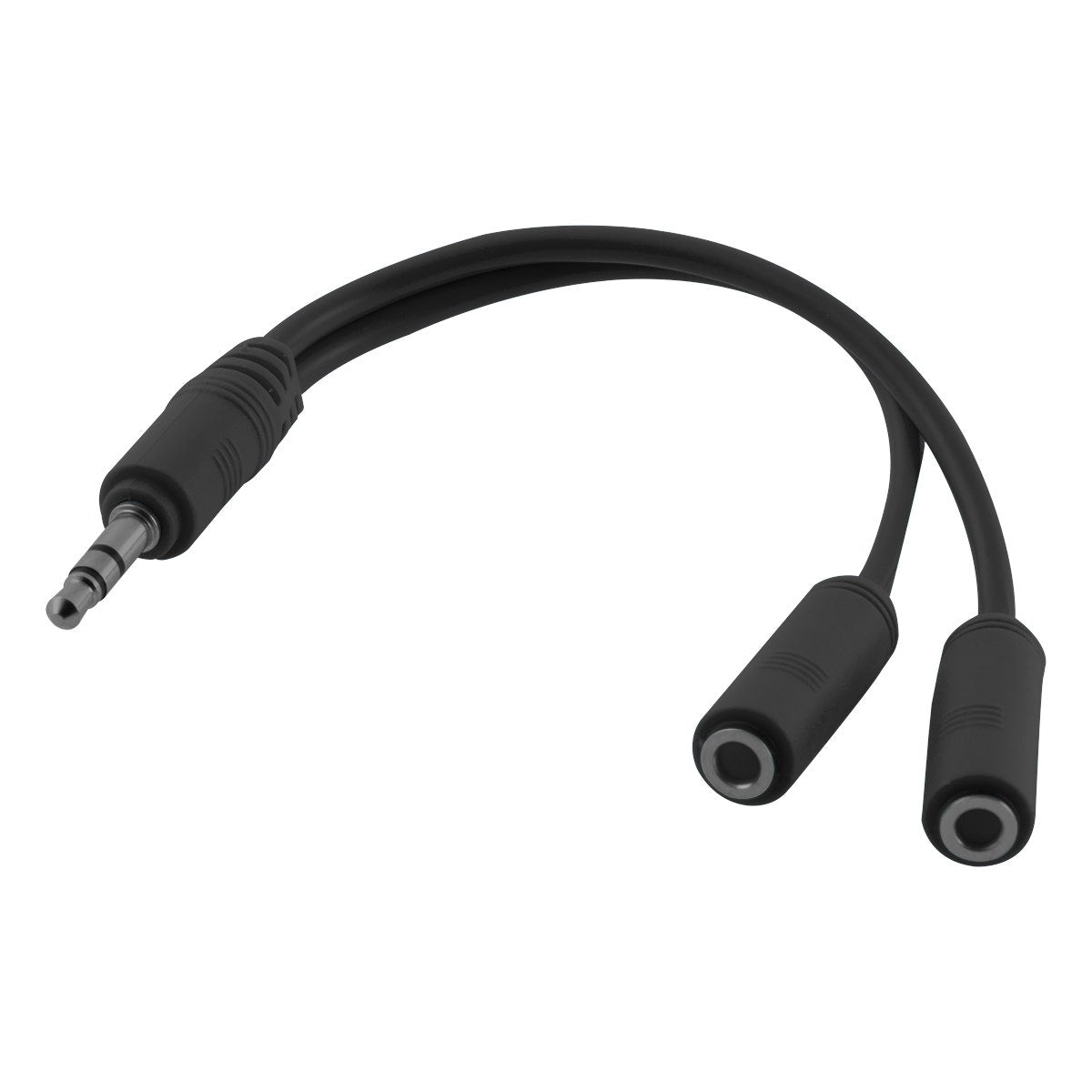 GE 2-Way 3.5mm Headphone Splitter, Black