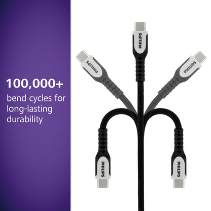 Philips 6ft. EZFlex™ USB-C to USB-C Charging Cable, Black